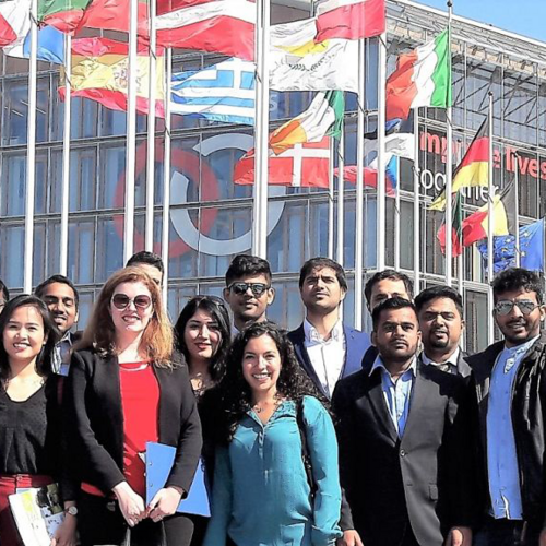 Students of the MBA program European Asian Management during a field trip in Luxembourg