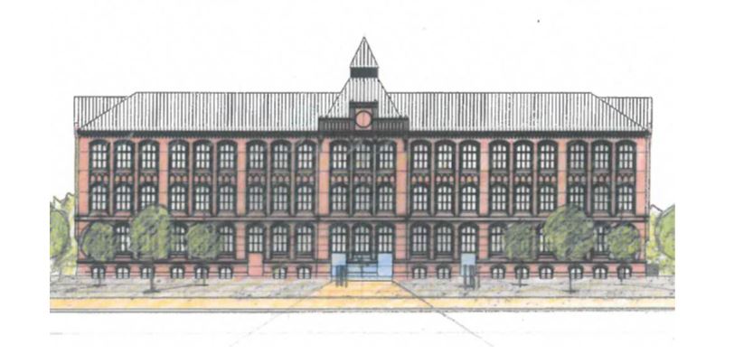old drawing of the IGC building
