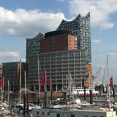 Elbphilharmonie and harbour of Hamburg