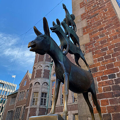 Die Statue der Bremer Stadtmusikanten von Gerhard Marcks