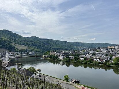View from the vineyards in Bernkastel-Kues to the Mosel river