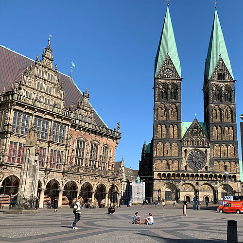Bremen Market place with Dom and Town Hall
