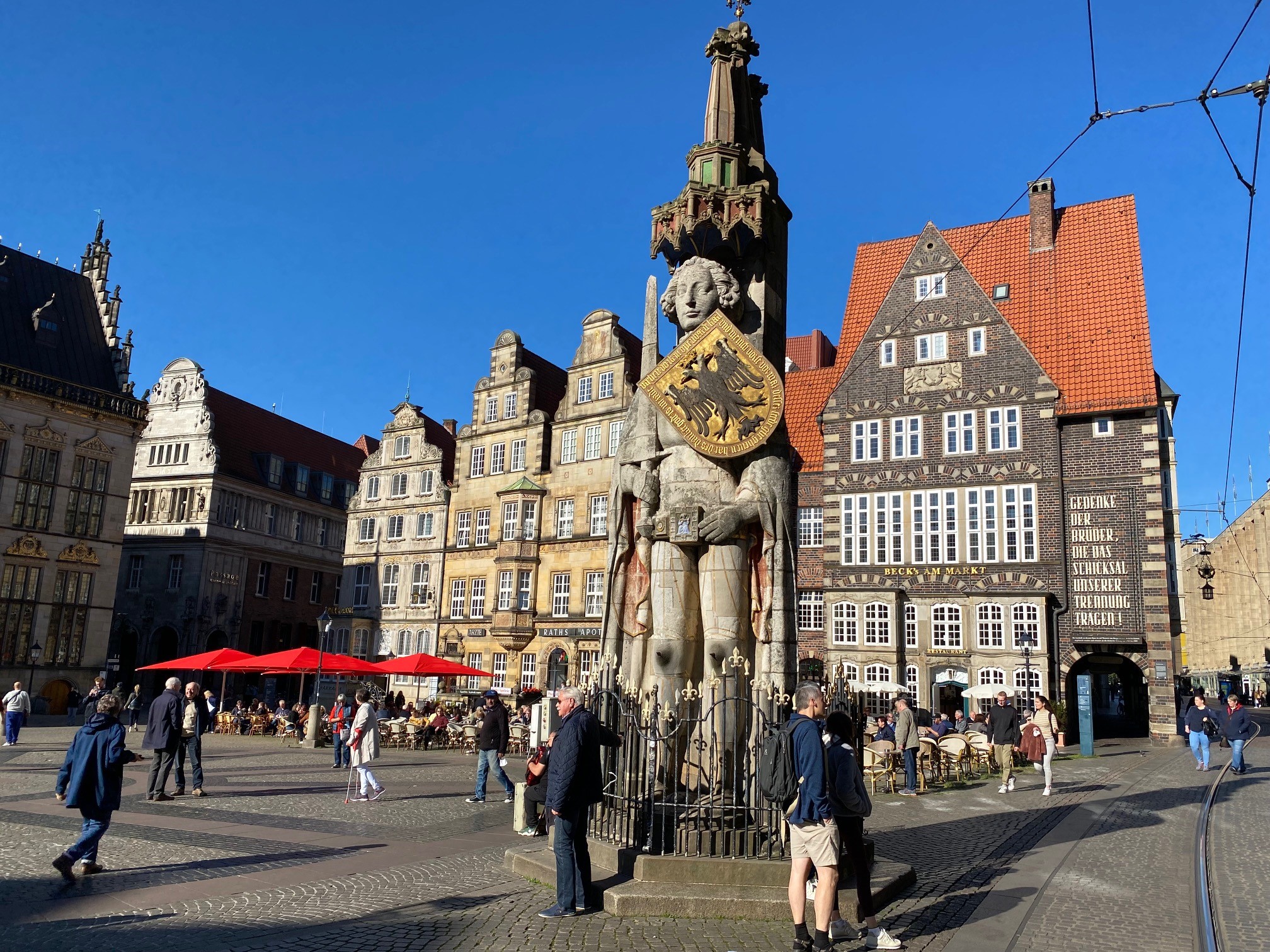 the Bremen market place with Roland statue