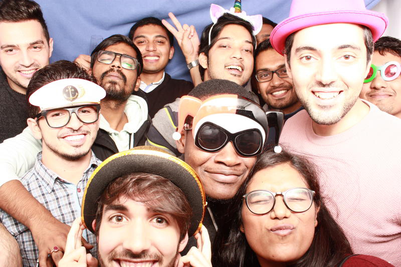 Students at an IGC event in a photobox